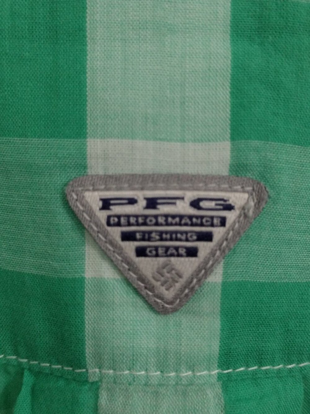 Columbia PFG Womens XL Green White Gingham Plaid Fishing Shirt Long Sleeve NWOT - Picture 7 of 9